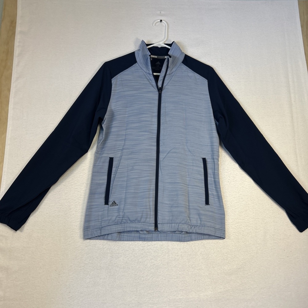 Adidas Golf Wind Jacket Womens Medium Blue Full Zip Essentials DP5796